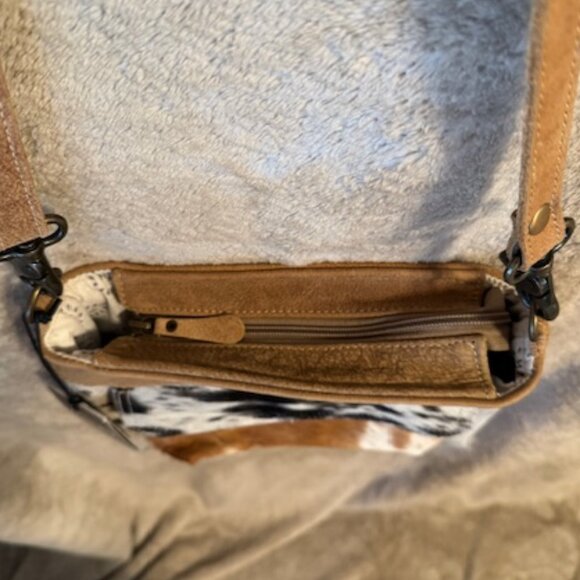 Myra Bag Vintage Bygone Leather & Cowhide Crossboy Bag S-1212 - New With Tags - Picture 5 of 16